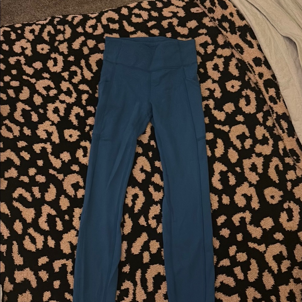 Blue High-Waisted Leggings